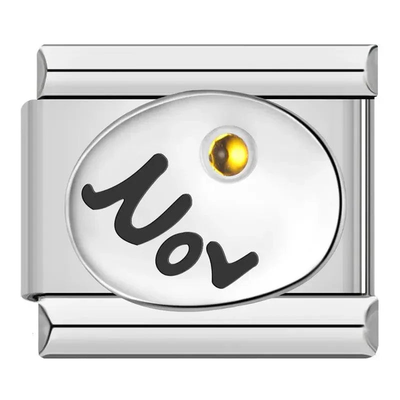 Birthstone November, on Silver - Charms Official