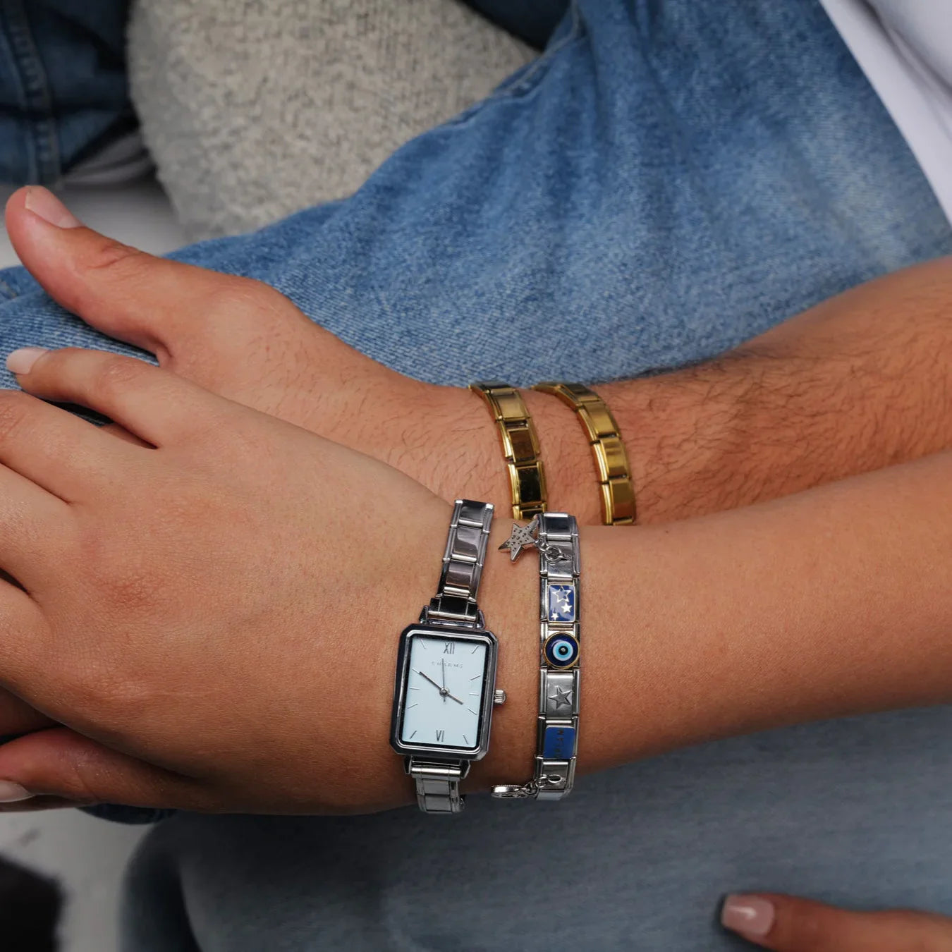 Como – Ediție argintie cu cadran albastru