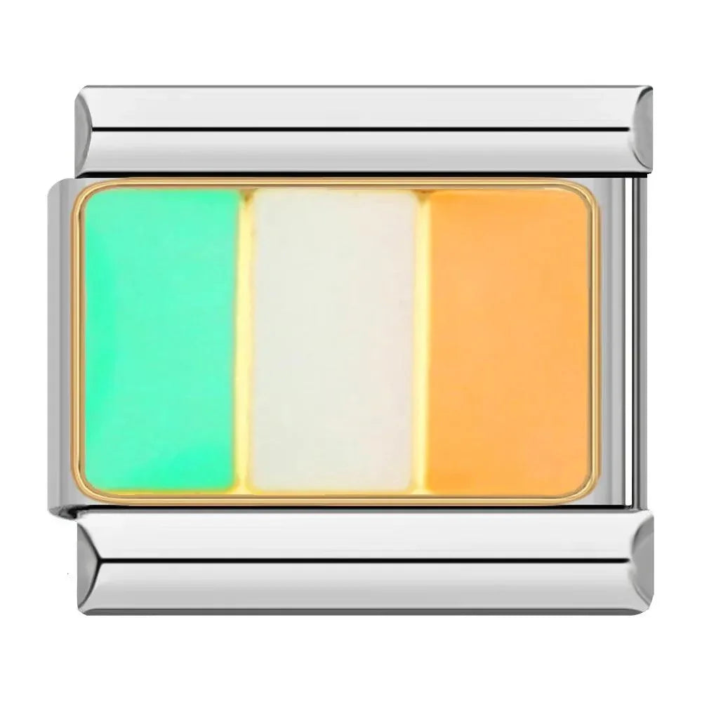 Ireland Flag, on Silver - Charms Official