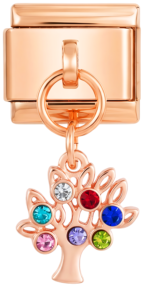 Tree with Multicolor Stones, on Rose Gold - tree-with-multicolor-stones-on-rose-gold.png