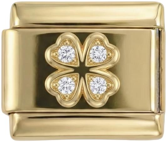4-leaf clover on Gold and White Stones - 4-leaf-clover-on-gold-and-white-stones.png