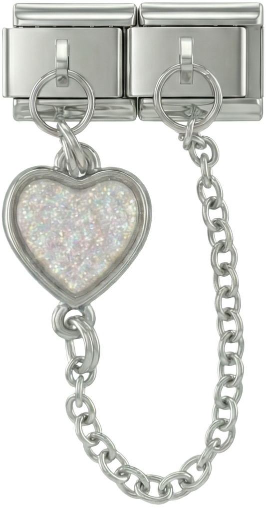 Grey Heart, Double Linked Charms