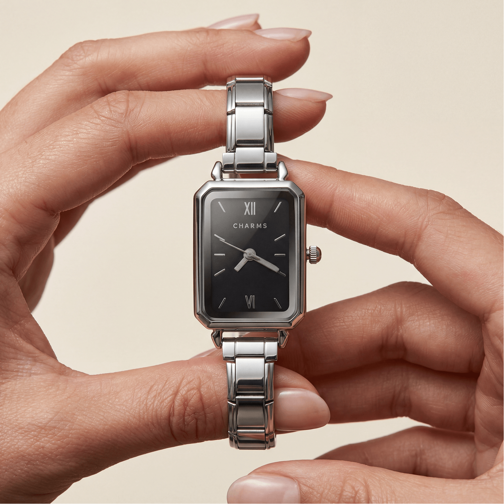 Como – Ediție argintie cu cadran negru