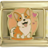 Corgi pe fond auriu
