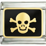 Urmează să fie adăugat - Cap de mort cu oase încrucișate pe argint