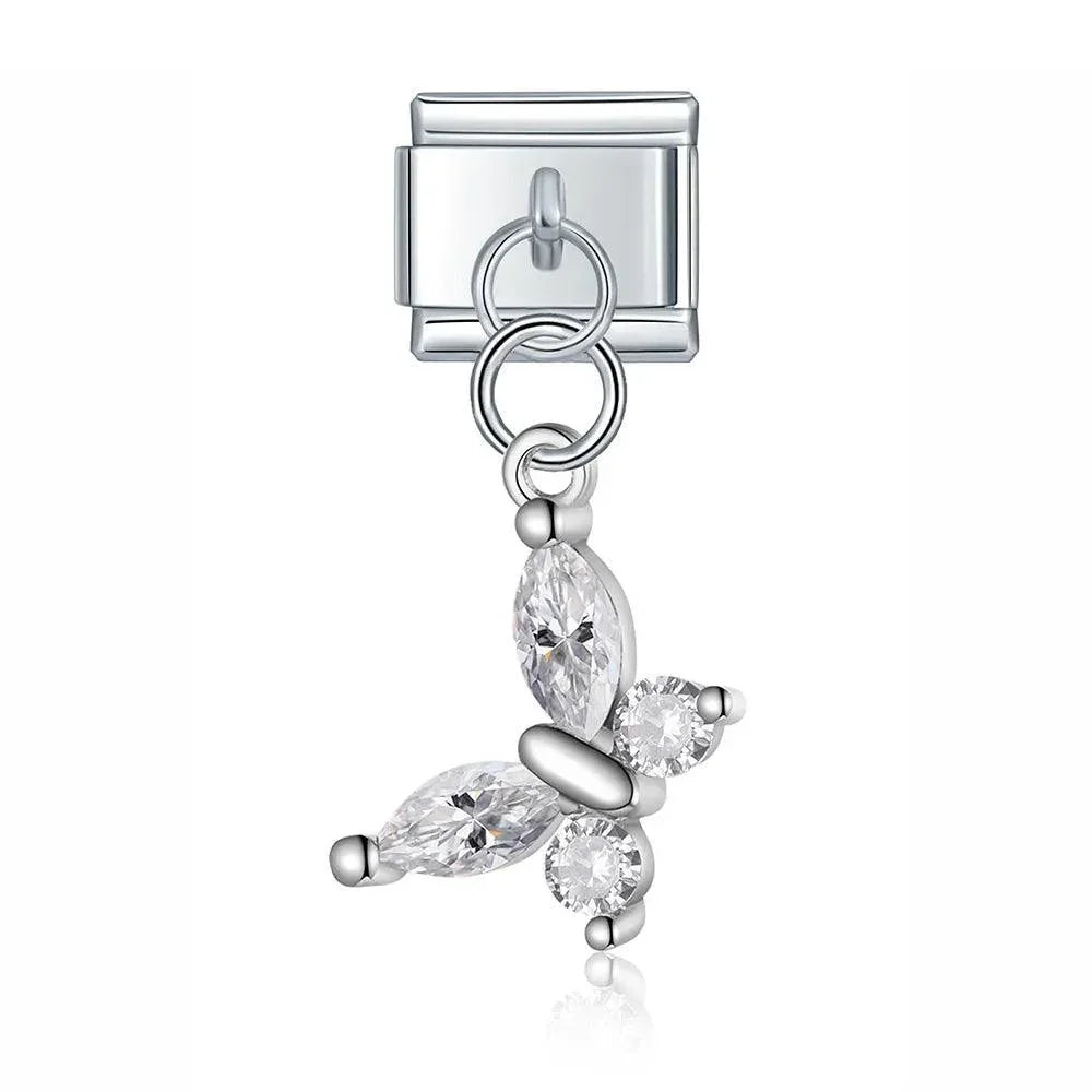 Butterfly with Large Stones, on Silver - Charms Official