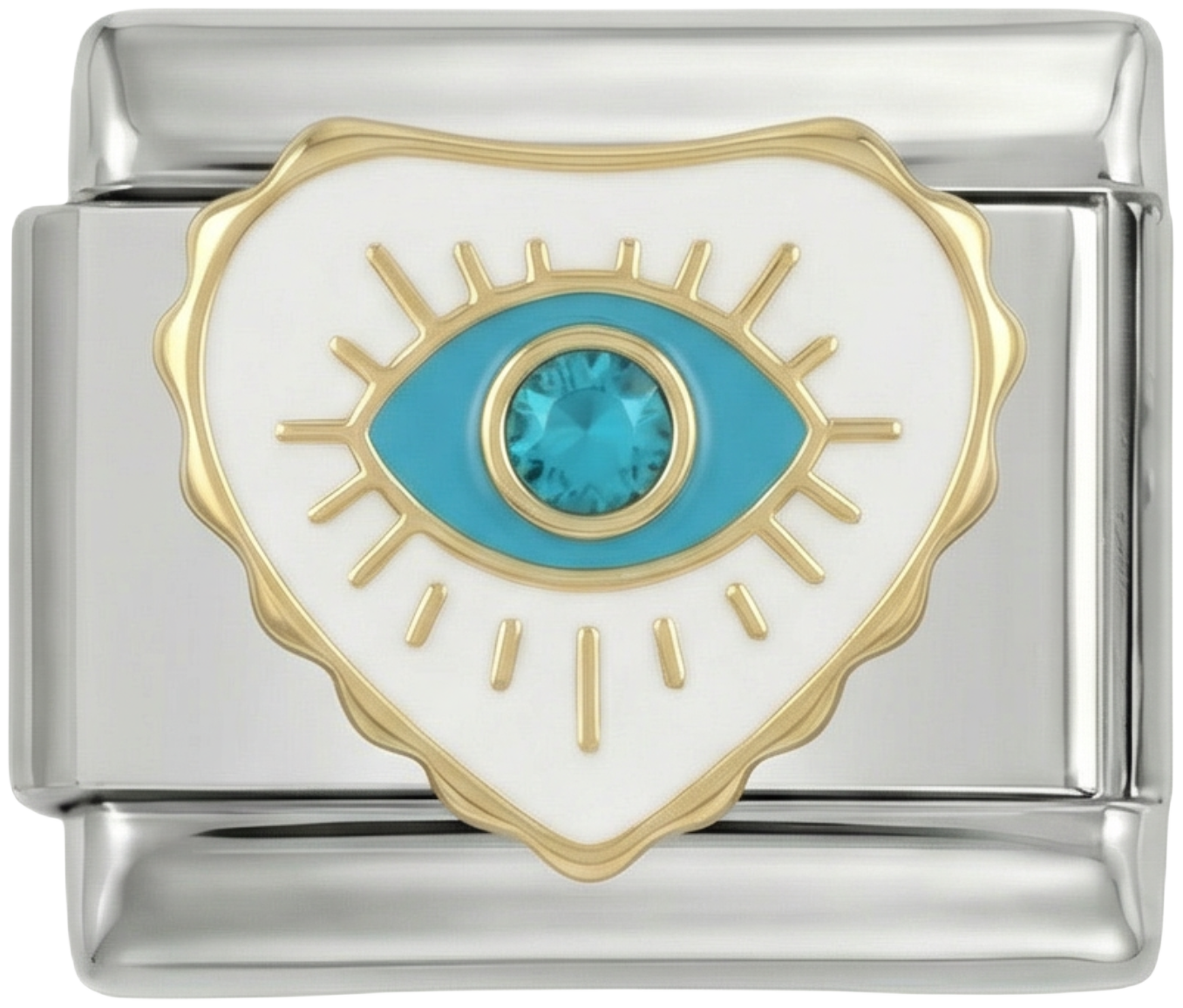 Evil Eye in Blue Heart on White Plate on Silver - evil-eye-in-blue-heart-on-white-plate-on-silver.png