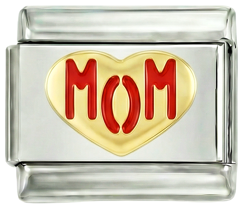Heart in Gold, Love Mom in Red, on silver - heart-in-gold-love-mom-in-red-on-silver.png