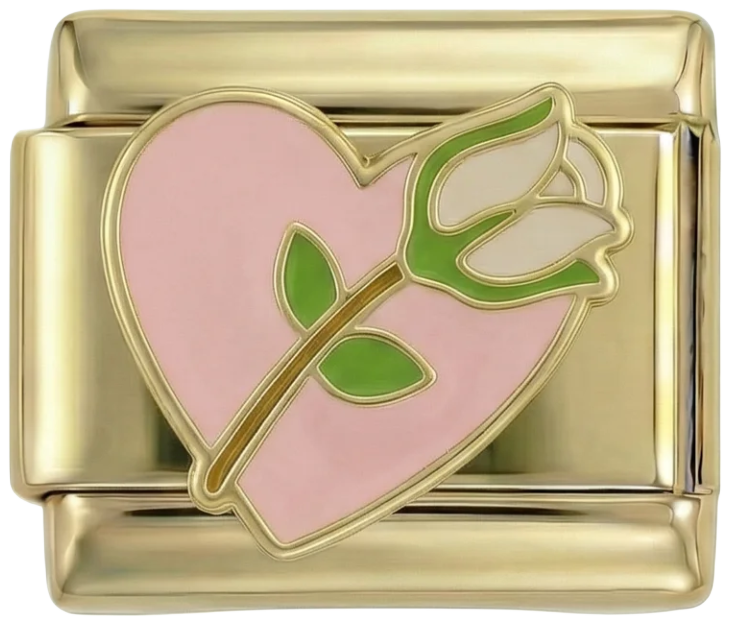 Pink Heart with White Rose on Gold - pink-heart-with-white-rose-on-gold.png